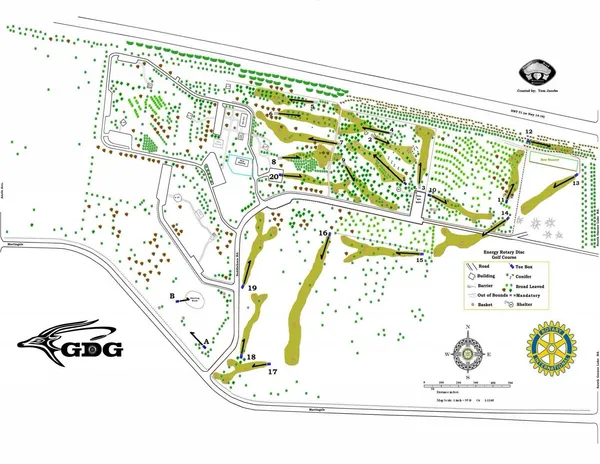 Energy Rotary Club Disc Golf Course: Alternate pin · Jul 2011, photo by Tom Jacobs